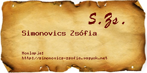 Simonovics Zsófia névjegykártya